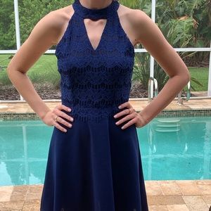 Royal blue lace dress